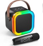 Machine De Karaoké Pour Enfants et Adultes - Bluetooth portable - Voix Chantée Avec  Microphones - Sans Fil et Éclairage – Image 2