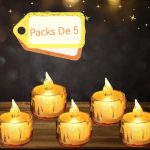Packs De 5 Bougies Chauffe-Plat LED - Électriques Sans Fumée - Sans Flamme