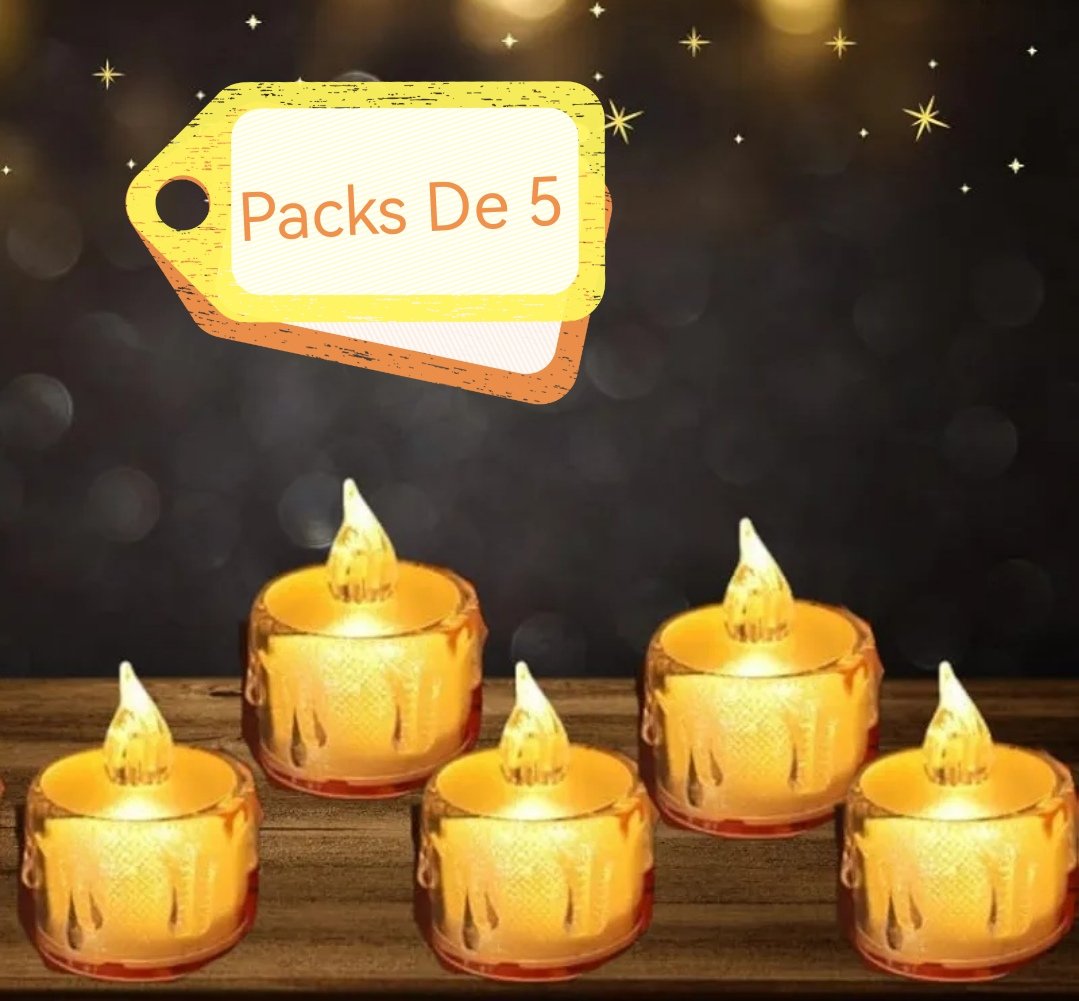 IMG_20250215_152543.jpg Packs De 5 Bougies Chauffe-Plat LED - Électriques Sans Fumée - Sans Flamme – Image 1