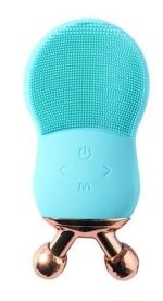 Brosse De Massage Nettoyante Pour Le Visage Générique - Rechargeable Par USB et Étanche - Bleu – Image 2