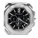 Nouvelle Montre Bulgari - Cadran Noir - Bracelet En Acier Inoxydable – Image 2