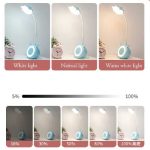 Lampe De Bureau Pour Enfants Mignonne - Design Lapin - Veilleuse LED - Rechargeable - 3 Modes - Bleu – Image 3