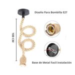 Pack De 6 Suspensions Corde En Chanvre Vintage Luminaire De Plafond - 1 M - Douille E27 – Image 14