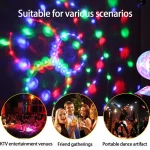 Mini Boule Lumineuse Rotative RVB - Magic Ball KTV - Projection DJ - Lumière De Fêtes – Image 6