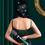 Brosse Pour Sécher Les Cheveux - 5 × 1 Multifonctions - Coiffantes Lissantes et Adoucissantes - Vert – Image 2