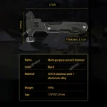 Pince Portative Multifonctions - Acier Inoxydable - Marteau Multi-Outils - Avec Gaine en Nylon – Image 8