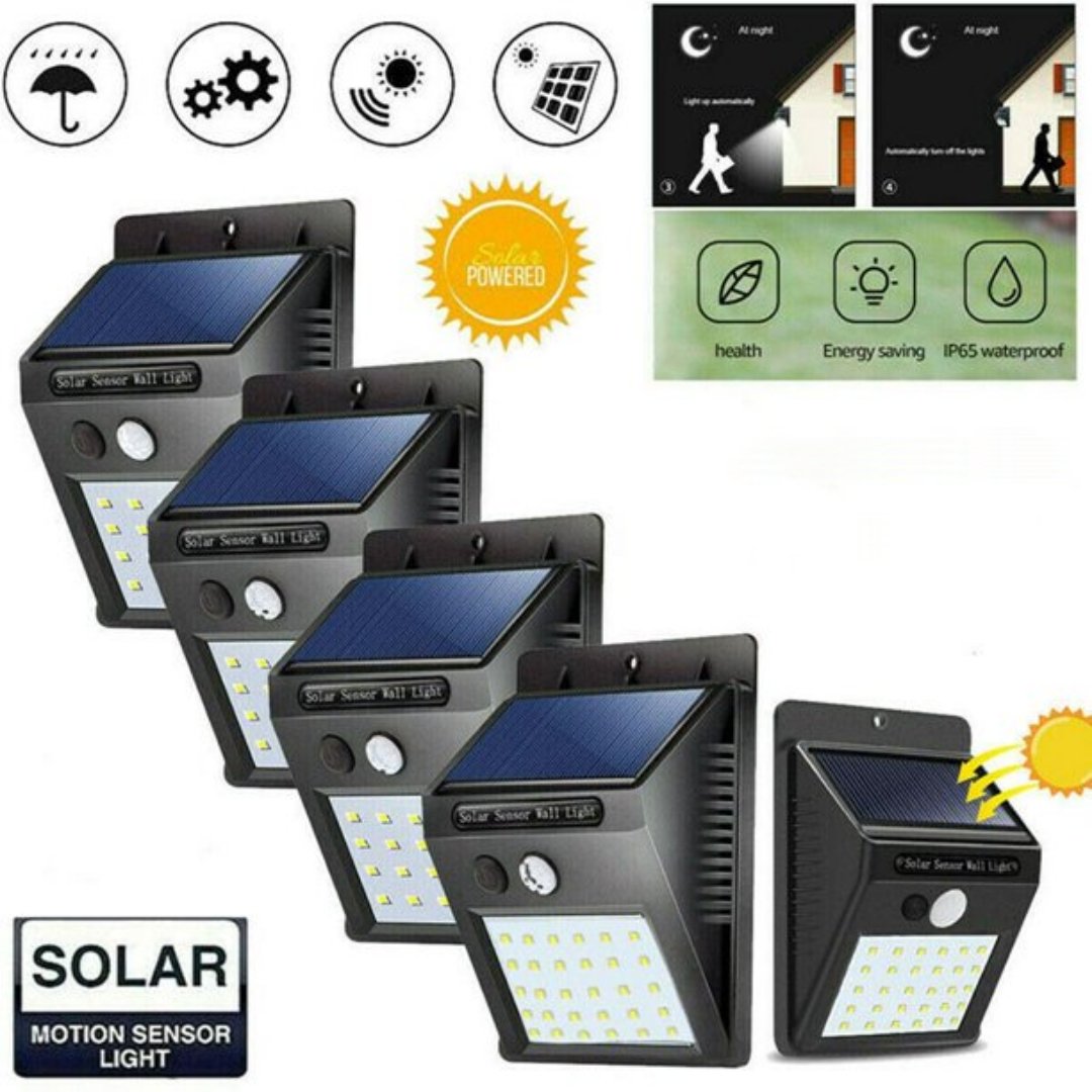 Polish_20241101_004130613.jpg Pack de 4 Lampes Solaire Sans Fil Étanche Avec Détecteur De Mouvement 20 Led – Image 1