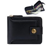 Portefeuille HM Classique en Cuir  Pour Homme – Moraillon Court et Fermeture Éclair – Haute Qualité et Multi-Poches - Noir