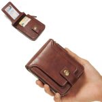 Portefeuille Classique en Cuir PU Pour Homme – Moraillon Court et Fermeture Éclair – Haute Qualité et Multi-Poches - Marron