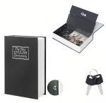 Coffre-Fort Créatif En Forme Livre – Avec 2 Clés – 24 Cm × 15,5 Cm × 5,5 Cm Noir