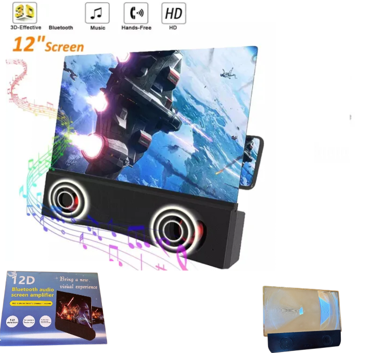 Polish_20250927_101448740.png Agrandisseur D'écran Pour Téléphone Portable - 12 Pouces - Haut-Parleur Bluetooth - Agrandisseur D'écran Pour Smartphone - Écran de Téléphone - Support Pliable – Image 1