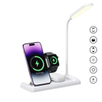 Chargeur Sans Fil Pliable HT-503 15 W Pour Téléphones  Montres et Ècouteurs Avec Lampe De Table LED Tactile Flexible - Blanc