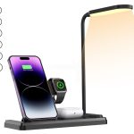 Lampe De Table LED Tactile Flexible Avec Chargeur Sans Fil Pliable HT-503 15 W Pour Téléphones Montres et Ècouteurs