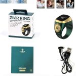 Montre-Bague Avec Compteurs De Prières - 5 Rappels D'heures De Prière - Guide D'orientation De La Prière - Batterie Longue Durée - Ècran OLED - Résistante à L'eau - Rechargeable -Réveil Azan - Vert