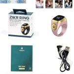 Montre-Bague Avec Compteurs De Prières - 5 Rappels D'heures De Prière - Guide D'orientation De La Prière - Batterie Longue Durée - Ècran OLED - Résistante à L'eau - Rechargeable -Réveil Azan - Rose