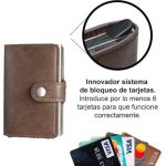 Portefeuille Avec Porte-cartes en Métal - Cuir - Marron Foncé – Image 2