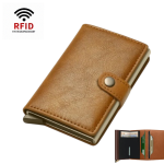 Portefeuille Avec Porte-cartes en Métal - Cuir - Marron clair