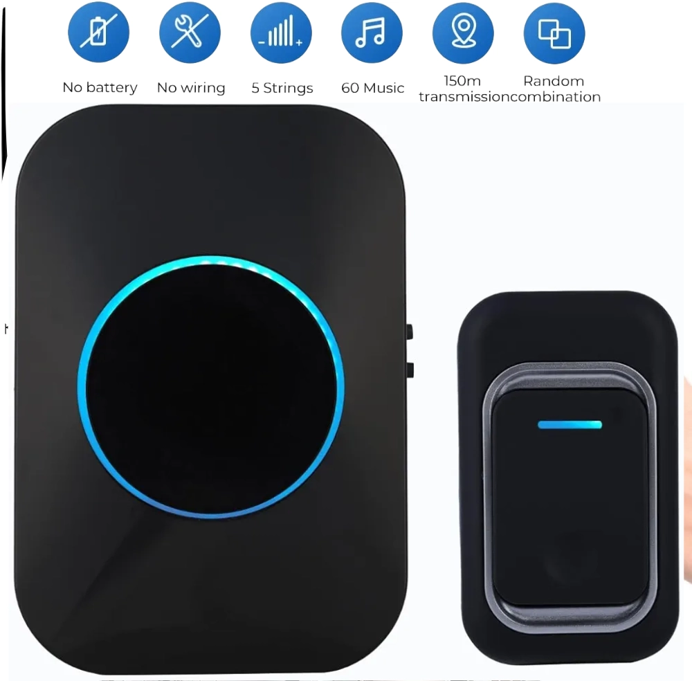 Polish_20260207_103725899.webp Sonnette Sans Fil Étanche - Récepteur Longue Portée Jusqu'À 300 Mètres – Image 1