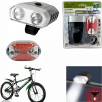 Kit D'éclairage De Vélo À Piles Avant Et Arrière - Rechargeable - Résistante À L'eau
