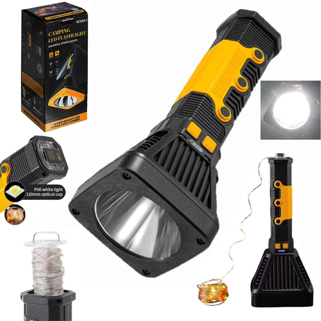 Polish_20260313_095254723.webp Lampe Torche LED Et Batterie Portable - Guirlande Lumineuse RGB - 10 Mètres - W5188-1 – Image 1