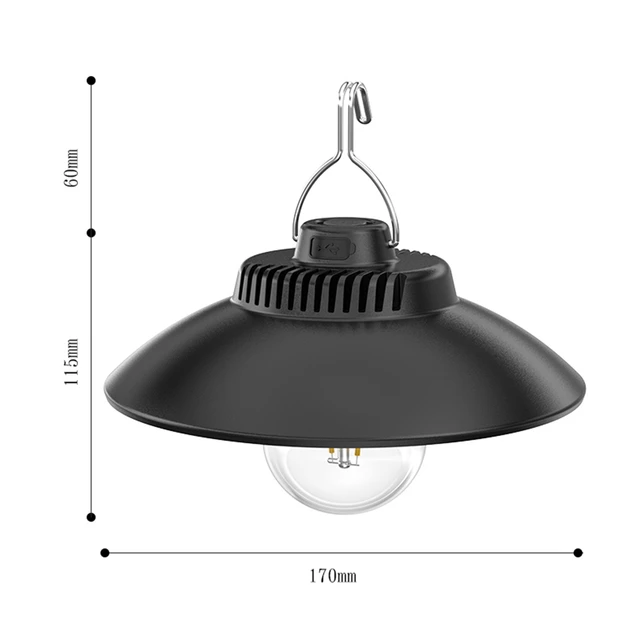 Lampe LED Suspendue Pour Camping - Lumière Chaude - Légère - Portable - Chargeur USB - Crochet – Image 7