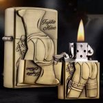 Coffret Briquet De Luxe Métallique 3D Avec Filtre à Cigarette à Tabac Réutilisable Et Recharge De Liquide - FM