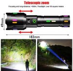 Lampe De Poche Laser Blanche - Longue Portée - Zoomable - avec Bandes Lumineuses - Torche - 3000 LM- Rechargeable – Image 3