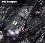 Lampe De Poche Laser Blanche - Longue Portée - Zoomable - avec Bandes Lumineuses - Torche - 3000 LM- Rechargeable – Image 4