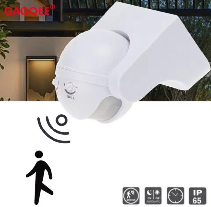 Commutateur de Capteur D'éclairage-AC110-240V 10A-Angle Réglable-Capteur Infrarouge Automatique Du Corps Humain-Interrupteur à Induction