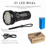 Lanterne LED Longue Portée - Haute Puissance - Batterie Intégrée - Torche De Type C Pour la Pêche et Le Camping