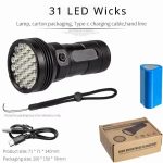 Lanterne LED Longue Portée - Haute Puissance - Batterie Intégrée - Torche De Type C Pour la Pêche et Le Camping