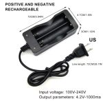 Chargeur de Batterie au Lithium 18650 – Double Chargeur Intelligent avec Câble Prise US – Image 5