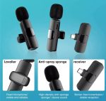 Microphone Sans Fil K8 à Réduction De Bruit Pour Téléphone - USB-C - Pour Vidéos Fixes Streaming en Direct et Vlogging – Image 6