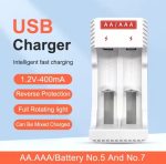 Chargeur de batterie à 2 Emplacements-AA/AAA - USB - Pour NI-Lead/NI-CD AA AAA 1.2V - Adaptateur De Charge Autonome - Rechargeable – Image 4