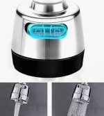 Robinet d'évier de cuisine avec bec pivotant - Plaque contemporaine en céramique chromée - Bobine - Rotation à 360° – Image 13