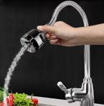 Robinet d'évier de cuisine avec bec pivotant - Plaque contemporaine en céramique chromée - Bobine - Rotation à 360° – Image 15