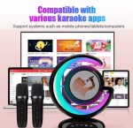 Haut-Parleur - 2 Microphones Sans Fil - Bluetooth - Lecteur De Musique karaoké
