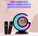 Haut-Parleur - 2 Microphones Sans Fil - Bluetooth - Lecteur De Musique karaoké – Image 2