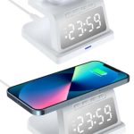 Réveil Multifonctionnel - Chargeur Sans Fil Rapide 15W - Affichage Horloge LED