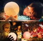 Motif Gaufré De Lune Éclairée - Lumière LED - Contrôle Tactile - Rechargeable - 7 Couleur - Avec Crochet - Télécommande – Image 7