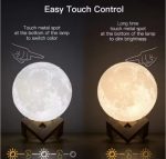 Motif Gaufré De Lune Éclairée - Lumière LED - Contrôle Tactile - Rechargeable - 7 Couleur - Avec Crochet - Télécommande – Image 9