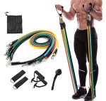 Ensemble De Cordes Côtelées Portables 11 Pièces - Équipement De Fitness, Ceinture D'expansion De Poitrine De Rinçage - Ceinture D'élasticité Pour L'exercice – Image 9