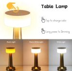 Lampe Tactile - 3 Mode - LED en Métal - Rechargeable - Éclairage Décoratif – Image 6