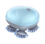 Masseur De Cuir Chevelu Sans Fil 3 en 1 Avec 96 Contacts en Silicone - 3 Modes de Pétrissage - Étanche IPX6 - Rechargeable - Bleu – Image 8