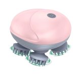 Masseur De Cuir Chevelu Sans Fil 3 en 1 Avec 96 Contacts en Silicone - 3 Modes de Pétrissage - Étanche IPX6 - Rechargeable - Rose – Image 3