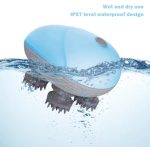 Masseur De Cuir Chevelu Sans Fil 3 en 1 Avec 96 Contacts en Silicone - 3 Modes de Pétrissage - Étanche IPX6 - Rechargeable - Bleu – Image 6