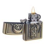 Coffret Briquet De Luxe Métallique 3D Avec Filtre à Cigarette à Tabac Réutilisable Et Recharge De Liquide