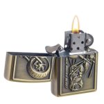 Coffret Briquet De Luxe Métallique 3D Avec Filtre à Cigarette à Tabac Réutilisable Et Recharge De Liquide