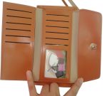 Portefeuille Femme - Cuir Cire Huile - Porte Multi Cartes - Porte Monnaie et 2 Porte Billets - Marron – Image 2