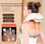 Serviette de Massage Électronique Portable Pour le Cou - Pétrissage Profond - Ensemble 8D - Massage Musculaire - Acupression Sans Fil Metropolitan
